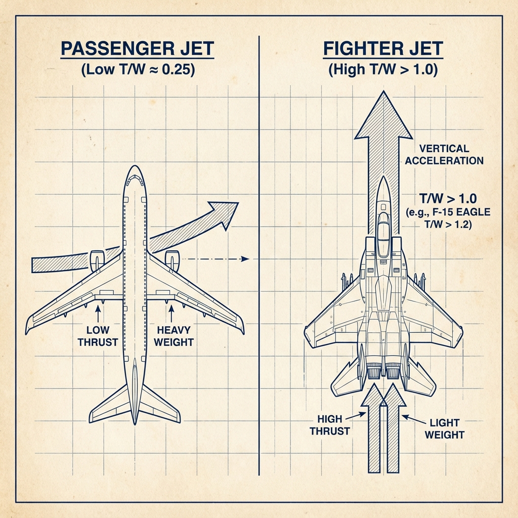 Passenger vs Fighter Diagram